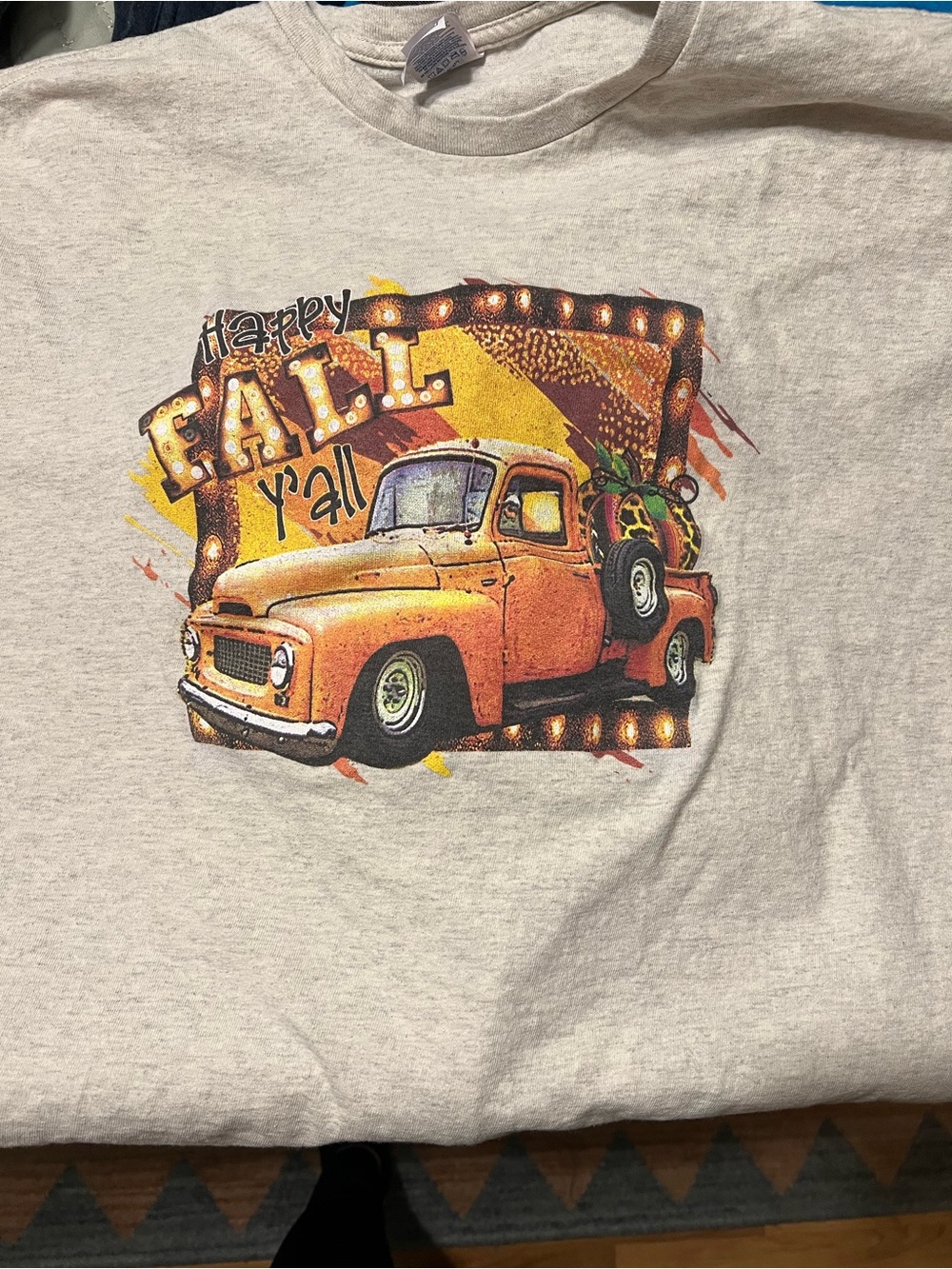Happy Fall Y'all Orange Truck Graphic Tee - Kids